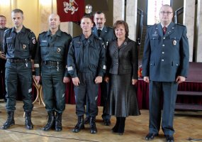 Pagerbti Žalgirio mūšio jubiliejinės inscenizacijos organizatoriai ir dalyviai  - 2