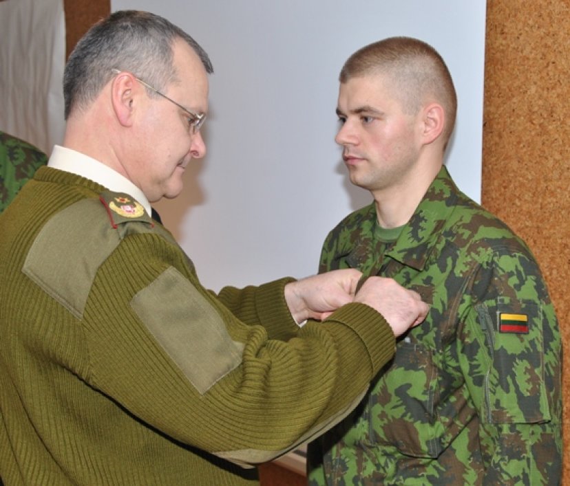 Lithuanian military personnel decorated at the Joint Headquarters for participation in...