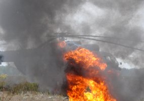 Pabradės poligone imituojama sraigtasparnio avarija - 1