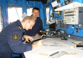 Lietuvos karinių jūrų pajėgų kariai atliko praktiką JAV kariniame laive - 1