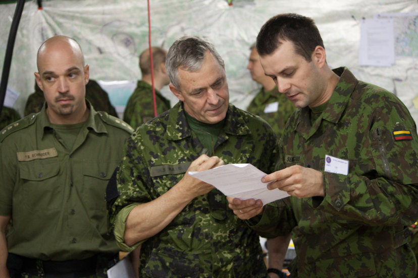 Troops of Motorised Infantry Brigade “Iron Wolf” participate in headquarters exercise held in...