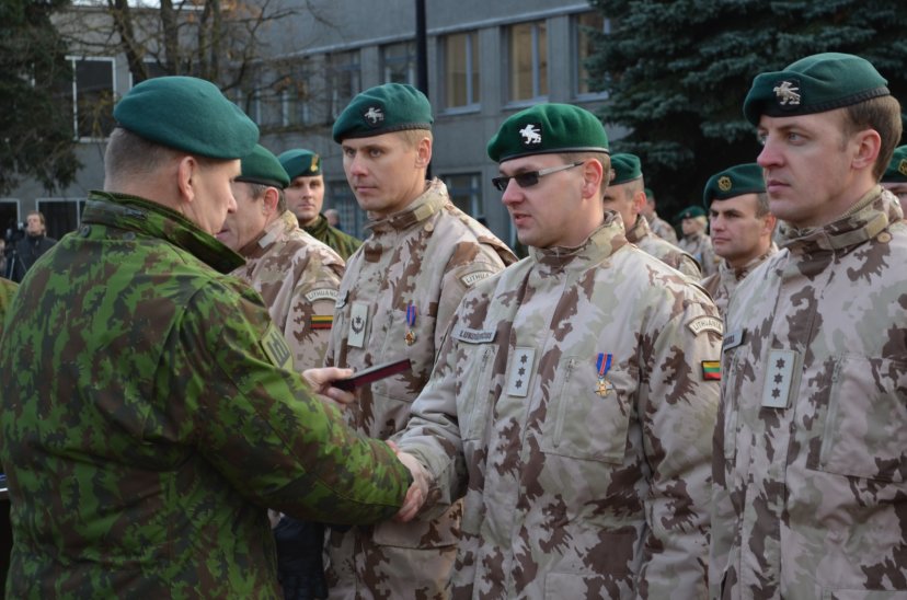Decorations bestowed on Lithuanian peacekeepers after the mission in Afghanistan 