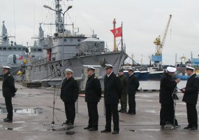 Klaipėdoje vyko Karinių jūrų pajėgų laivų vadų pasikeitimo ceremonija - 1