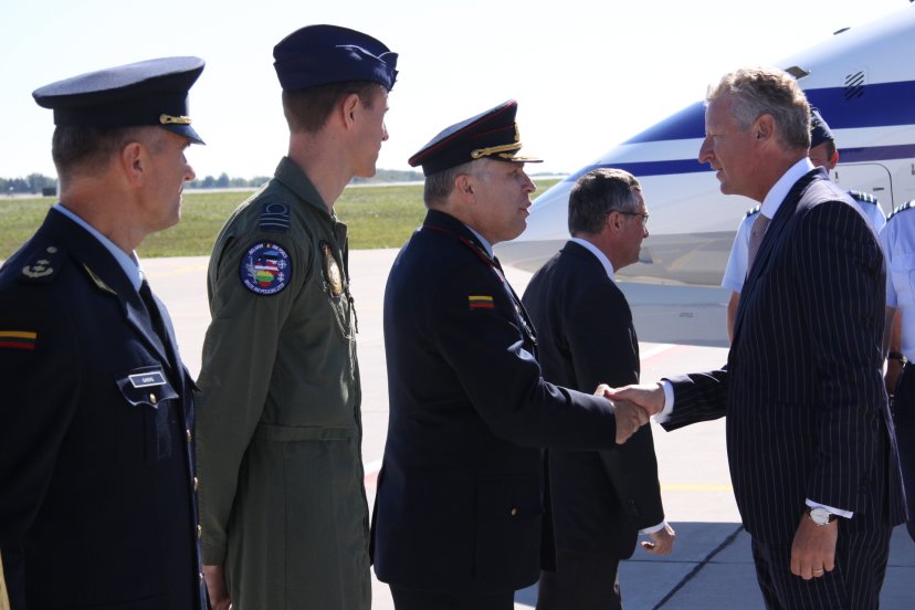 Belgian Defence Minister Pieter De Crem visit Šiauliai Air Base