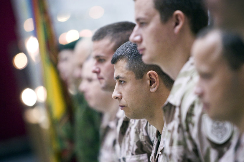 Lithuanian military welcomed home and presented with medals after the EU-led operation off the...