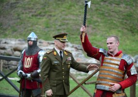 Powerful strokes of an ancient-style saber earned a 27 years old Lithuanian knight the saber of... - 6