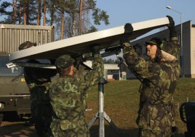 Czech soldiers join forces with Lithuanians to protect infantry units from air attacks for the... - 2