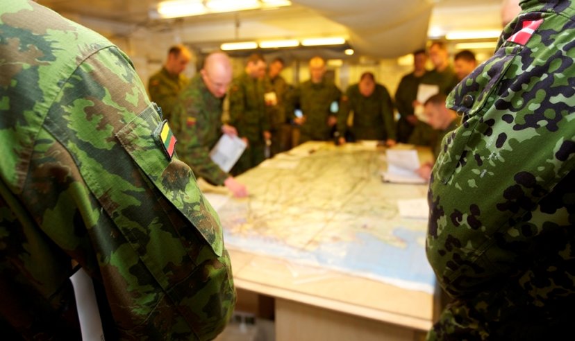 Commander of the Mechanised Infantry Brigade Iron Wolf attends a conference of the Danish...