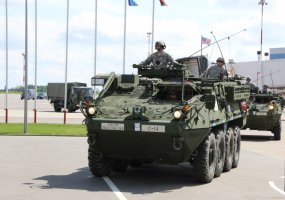 U.S. soldiers will present equipment and weaponry displays in towns and cities of Lithuania as... - 1