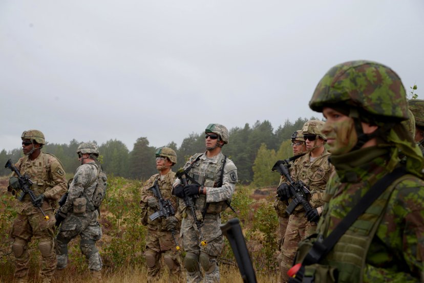 Lithuanian and U.S. troops train in a joint infantry-engineer personnel Exercise Engineer Thunder...