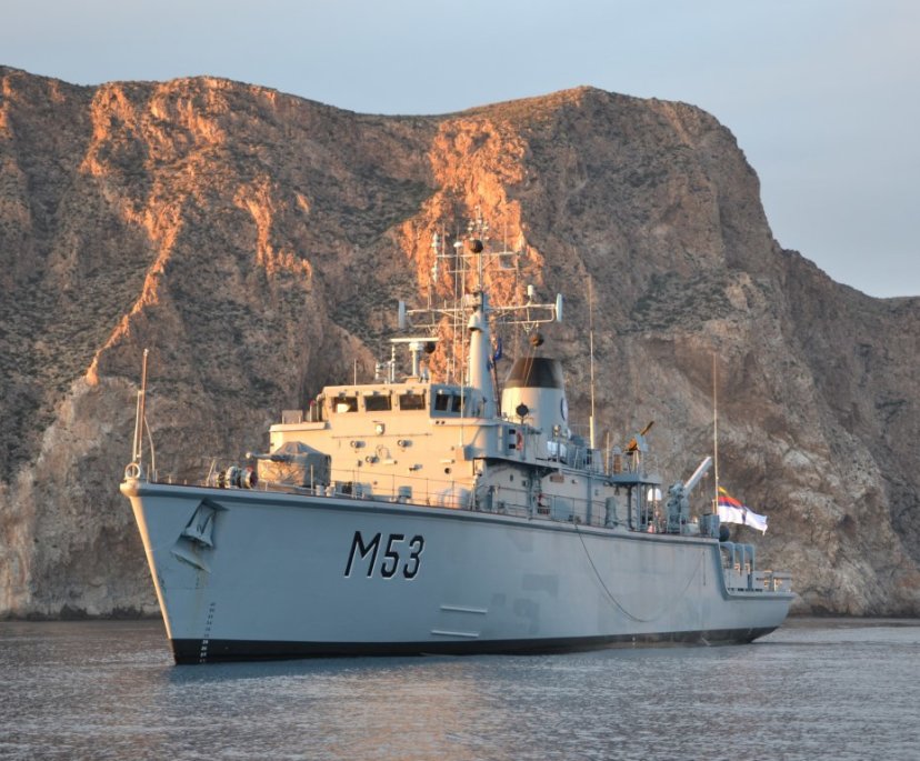 LNS Skalvis carries out mine clearance operations in the Mediterranean at Exercise Trident Juncture