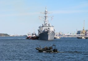 Guided-missile destroyer USS Donald Cook on a port visit in Klaipėda  - 1