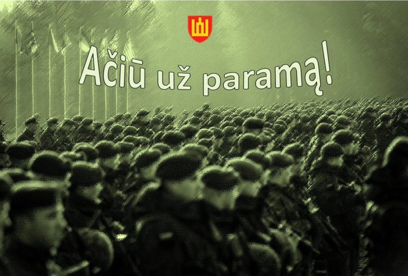 The Lithuanian Armed Forces appreciate financial support from the population 