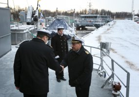 Latvijoje vyko Baltijos šalių karinių laivų junginio vadų pasikeitimo ceremonija - 2
