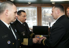 Latvijoje vyko Baltijos šalių karinių laivų junginio vadų pasikeitimo ceremonija - 3