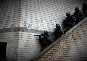 Lithuanian and U.S soldiers carried out a training event at the Urban Warfare Training Facility - 2