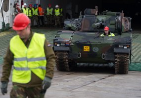 Military equipment for the NATO enhanced Forward Presence Battalion in Lithuania arrived from the... - 1