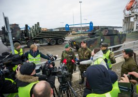 Military equipment for the NATO enhanced Forward Presence Battalion in Lithuania arrived from the... - 4