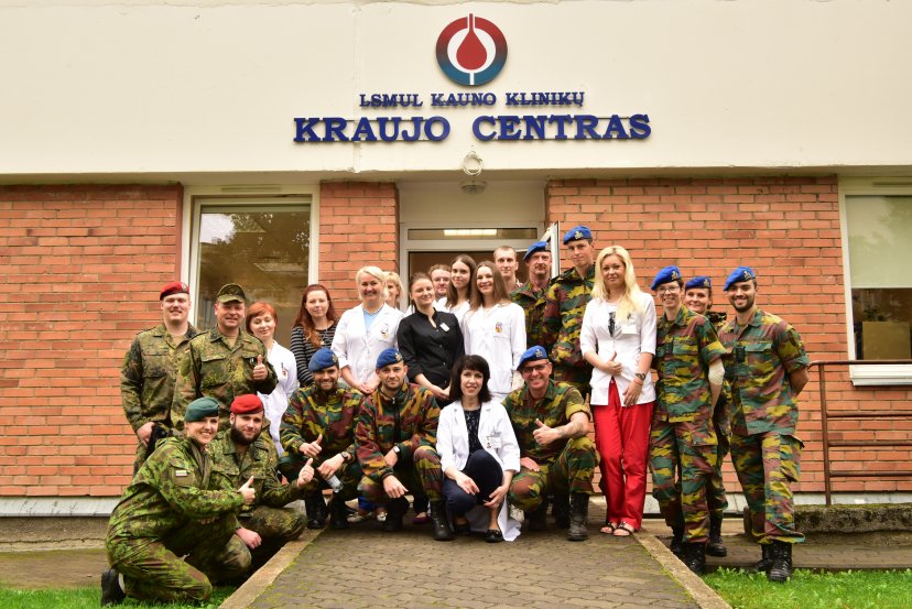 NATO eFP Battle Group soldiers gave blood to Kaunas Clinical Hospital patients