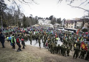 Pirmą kartą pagarbos bėgime dalyvavo ir NATO priešakinių pajėgų kovinės grupės kariai, dislokuoti... - 2