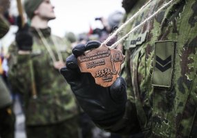 First time soldiers of the NATO enhanced Forward Presence Battalion Battle Group Lithuania join... - 2