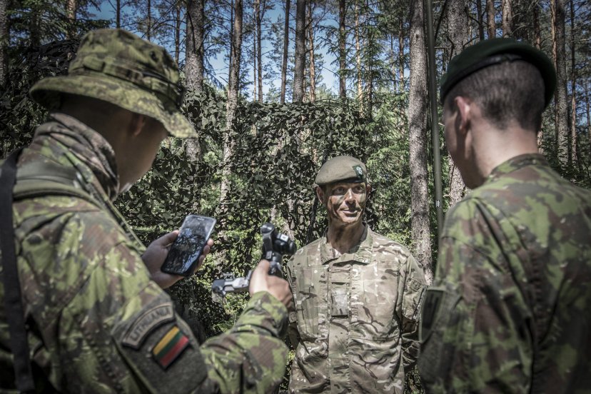 Troops of the UK-led Joint Expeditionary Force in Lithuania for training demonstrate unity and...