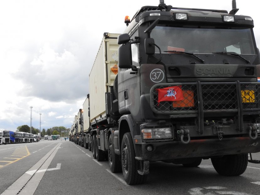 Vytis decorating the Belgian Armed Forces convoy