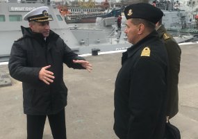 Karinių jūrų pajėgų vadas lankėsi Ukrainoje  - 1