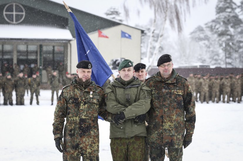 Commanders of the NATO enhanced Forward Presence Battalion Battle Group Lithuania changed over