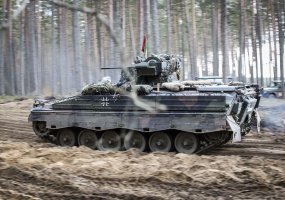 Combat fire from Leopard 2A6 tanks and Marder infantry fighting vehicles at General Silvestras... - 3