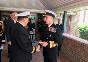 Karinių jūrų pajėgų vadas dalyvavo NATO jūrinio komponento vadavietės vado pasikeitimo ceremonijoje  - 1