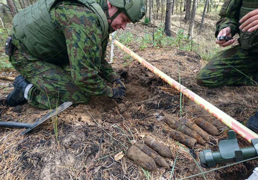 EOD specialists of the Engineer Battalion training at international Exercise Detonator 2019 in...