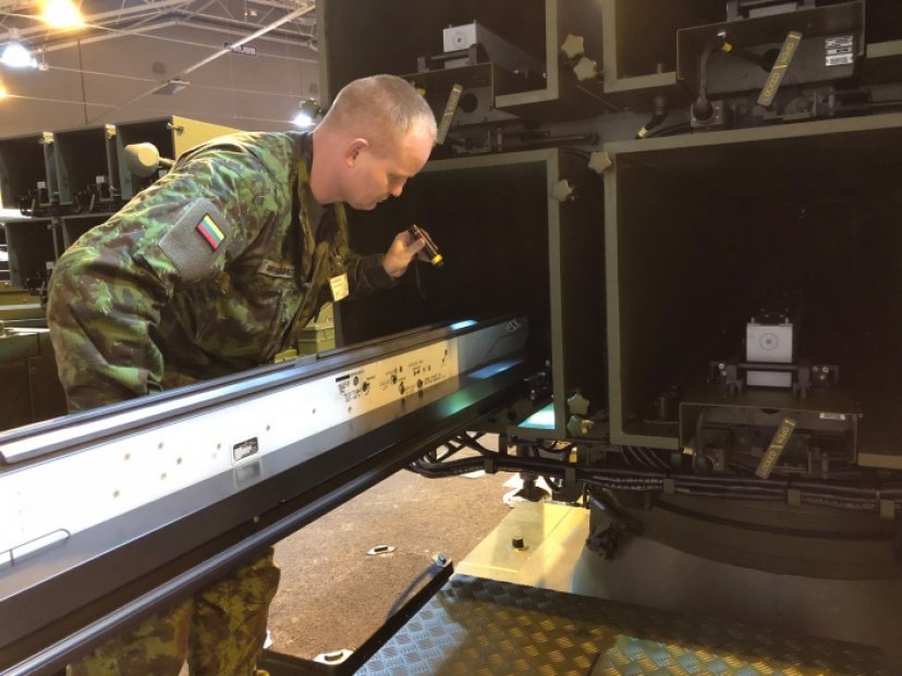 Soldiers of the Air Defence Battalion test components of the NASAMS defence system 