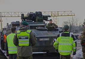 Specialists of the NATO enhanced Forward Presence Battalion Battle Group trained transporting... - 2