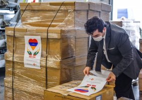 Spartan cargo aircraft of the Lithuanian Air Force takes humanitarian assistance to Armenia,... - 2
