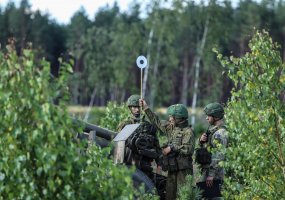Pratybose „Grifono kirtis“ pėstininkų paramą ugnimi užtikrina Brg. gen. Motiejaus Pečiulionio... - 2