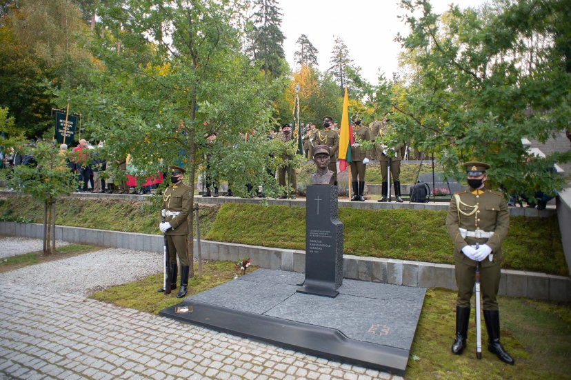 Monument of the commander of the resisting Lithuania, Brig Gen A. Ramanauskas-Vanagas unveiled
