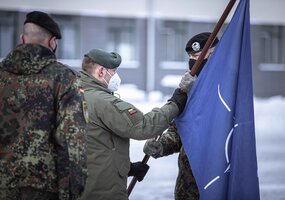 Rukloje – NATO Priešakinių pajėgų kovinės grupės Lietuvoje vadovybės pasikeitimas - 2