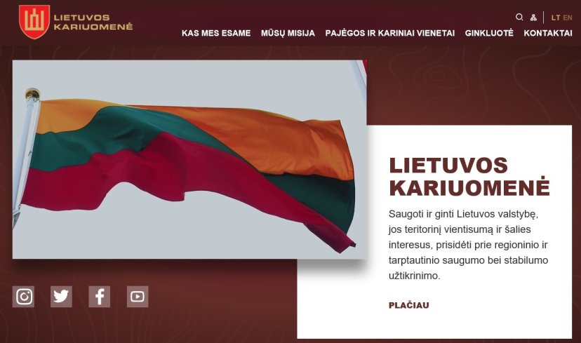 Atveriamas naujas Lietuvos kariuomenės internetinis puslapis