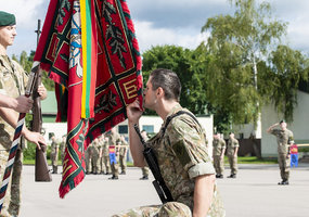 Iškilminga priesaika po Bazinio kario savanorio įgūdžių kurso  - 1
