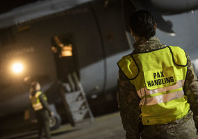 Lithuanian Armed Forces aircraft successfully touched down in Šiauliai with Lithuanian and... - 2