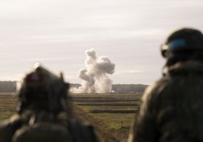 U.S. strategic bombers and Italian fighter aircraft ground-controlled by Lithuanian military... - 1