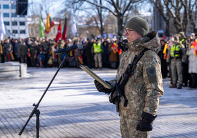 Vasario 16-ąją Kaune – tvirtas pasižadėjimas Tėvynei: prisiekė būsimieji rezervo karininkai - 6