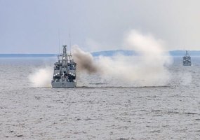 Karo laivų flotilė treniravosi vykdyti karo ir taikos meto užduotis - 5
