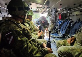 NDVF personnel tested the Patria armoured vehicles at a territorial defence training event in... - 1